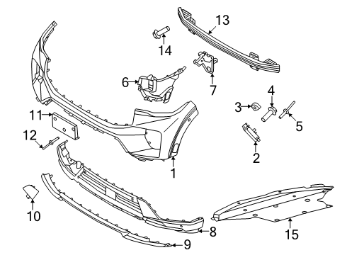 2025 Ford Explorer Bumper & Components - Front Diagram