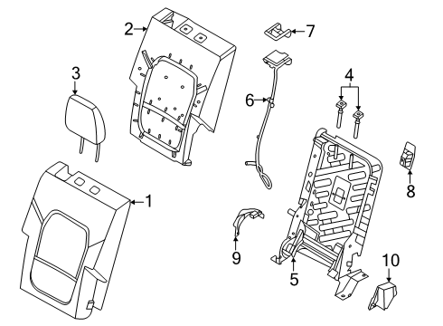 2025 Ford Bronco Cover Assembly - Rear Seat Back Diagram for P2DZ-7866600-CA