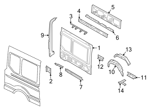 2024 Ford E-Transit Inner Structure - Side Panel Diagram 4 - Thumbnail