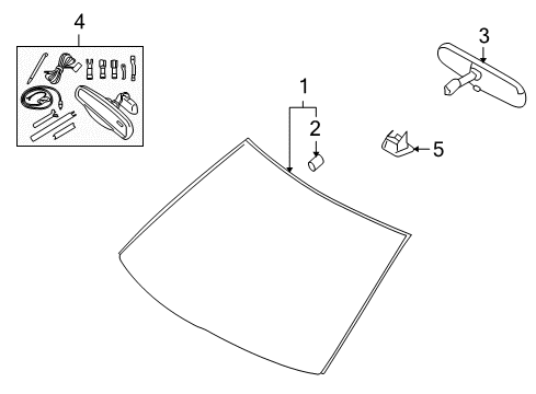 2007 Lincoln MKX Glass - Windshield Diagram