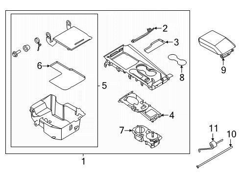 2025 Ford Explorer Front Console Diagram