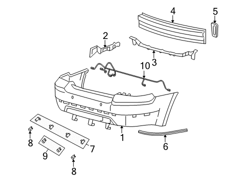2005 Mercury Montego Bumper & Components - Rear Diagram