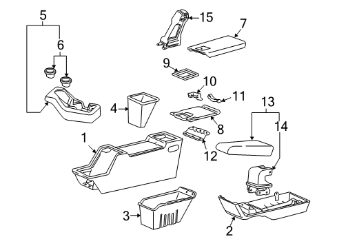 1998 Ford Ranger Console Panel, Front Center Diagram for 2L5Z-10045A36-AAA