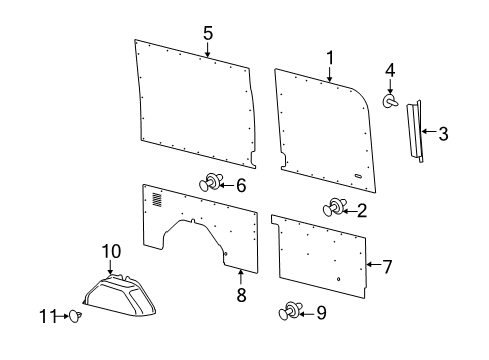 2022 Ford Transit-350 HD Interior Trim - Side Panel Diagram 11 - Thumbnail