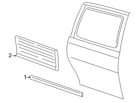 2005 Mercury Monterey Exterior Trim - Side Door Diagram