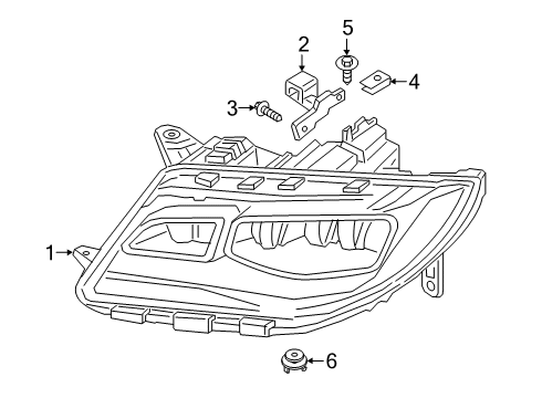 2018 Lincoln MKZ Headlamp Components Diagram 2 - Thumbnail