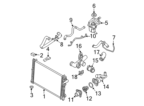 2008 Ford Fusion Radiator & Components Diagram 2 - Thumbnail