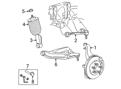 2003 Lincoln Navigator Front Suspension Components Diagram 2 - Thumbnail