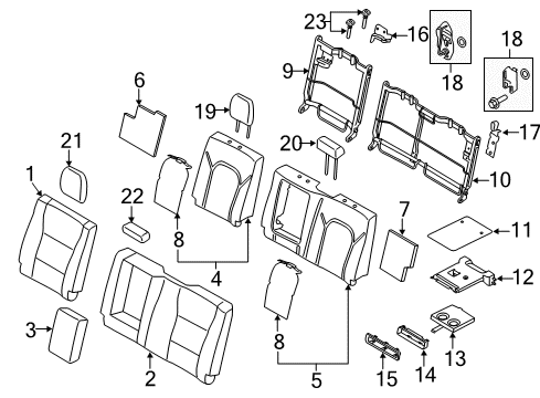 2022 Ford F-250 Super Duty Rear Seat Components Diagram 4 - Thumbnail