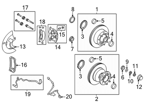 2025 Ford E-350 Super Duty Front Brakes Diagram