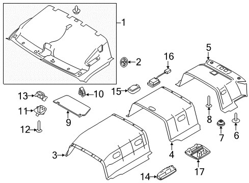2022 Ford Transit-350 HD Interior Trim - Roof Diagram 2 - Thumbnail