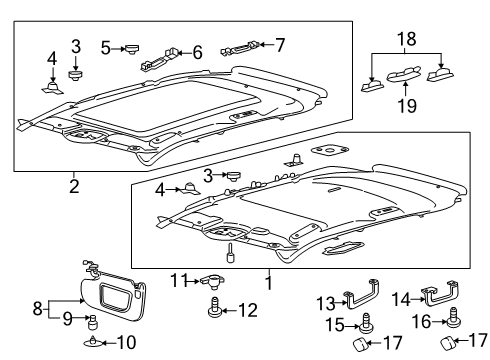 2020 Lincoln Nautilus Visor, Passenger Side Diagram for FA1Z-5804104-BE
