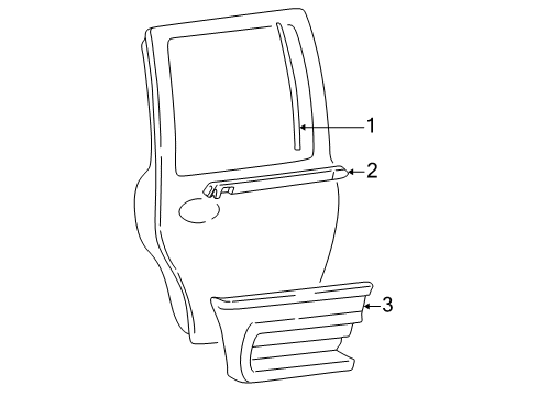 2003 Lincoln Navigator Exterior Trim - Rear Door Diagram