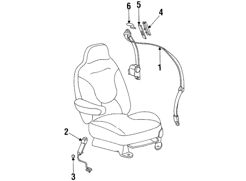 1998 Lincoln Navigator Seat Belt - Body Diagram 3 - Thumbnail