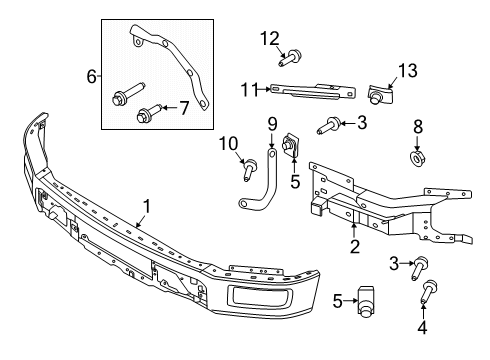 2024 Ford F-150 Bumper & Components - Front Diagram 3 - Thumbnail