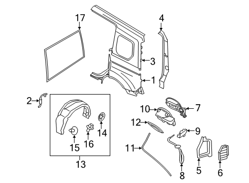 2020 Ford Transit Connect Fuel Door - Body Diagram 4 - Thumbnail