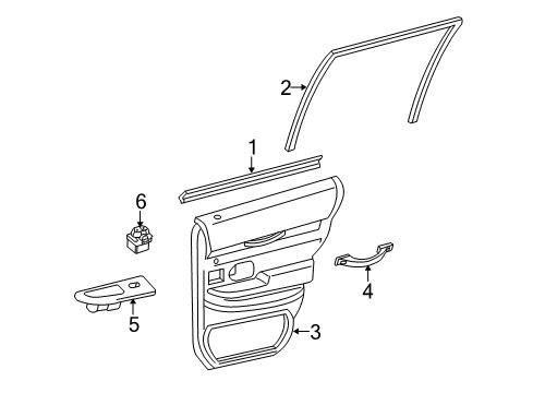 2011 Ford Crown Victoria Interior Trim - Rear Door Diagram