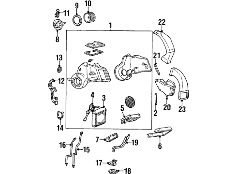 2000 Ford Windstar Auxiliary A/C & Heater Unit Diagram
