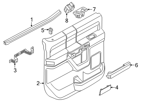 2020 Ford F-150 Bezel, Rear Inner Diagram for FL3Z-15237W24-BA