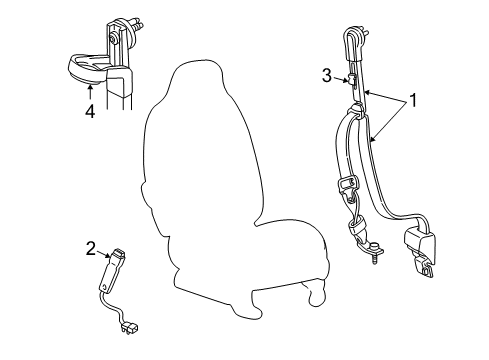 2004 Ford F-350 Super Duty Front Seat Belts Diagram 2 - Thumbnail