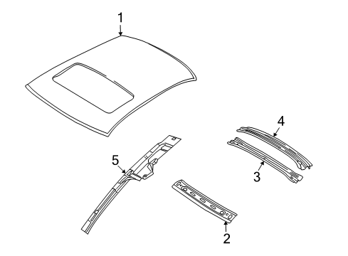2009 Mercury Sable Roof Panel Diagram for 7G1Z-5450202-B