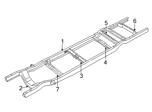2000 Ford E-150 Econoline Club Wagon Frame & Components Diagram