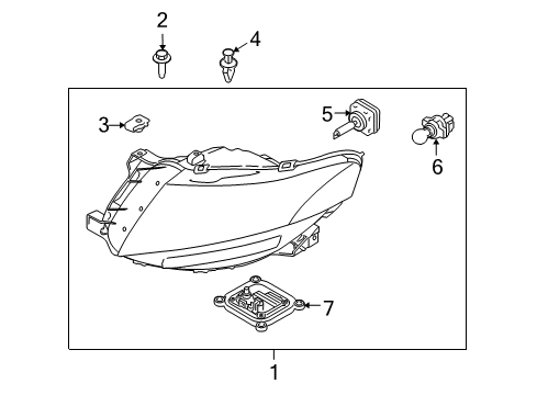 2019 Lincoln MKT Headlamp Components Diagram