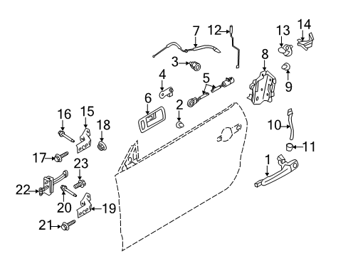 2012 Ford Mustang Lock & Hardware Diagram