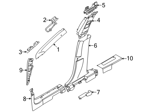 2024 Lincoln Nautilus Interior Trim - Pillars Diagram