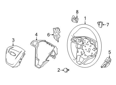 2016 Ford Fusion Steering Wheel & Trim Diagram 2 - Thumbnail