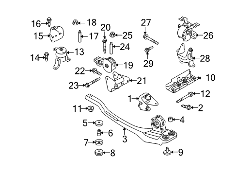 2008 Mercury Mariner Engine & Trans Mounting Diagram 2 - Thumbnail