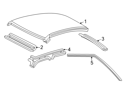 2003 Mercury Grand Marquis Roof & Components Diagram