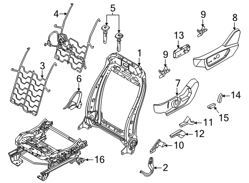 2022 Ford Bronco Sport Passenger Seat Components Diagram 2 - Thumbnail