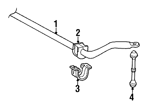 1993 Ford Ranger Stabilizer Bar & Components Diagram 3 - Thumbnail