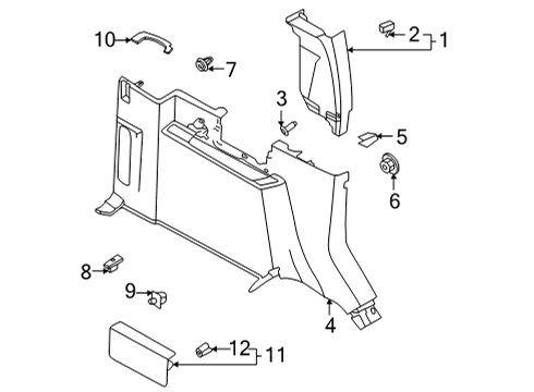 2025 Ford Bronco Interior Trim - Quarter Panels Diagram 3 - Thumbnail