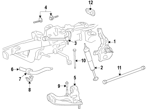 2004 Ford Ranger Torsion Bar - Front Diagram