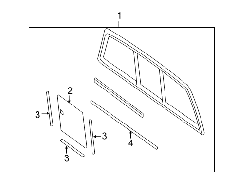 2004 Ford F-150 Glass & Hardware - Back Glass Diagram 2 - Thumbnail