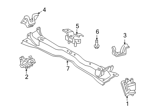 2009 Ford Explorer Sport Trac Engine & Trans Mounting Diagram