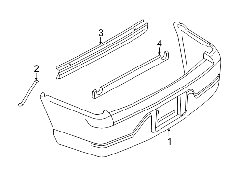 2002 Lincoln Blackwood Bumper & Components - Rear Diagram