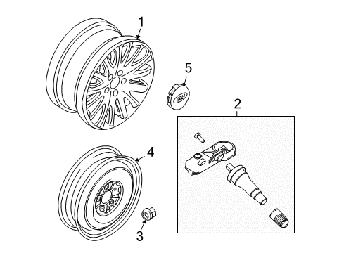 2010 Ford Fusion Wheel Cap Diagram for 9E5Z-1130-A