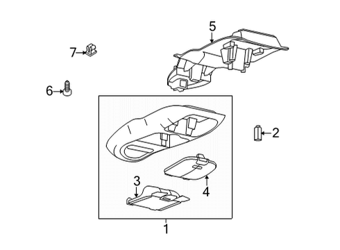 2025 Ford E-350 Super Duty Overhead Console Diagram