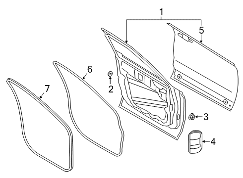 2024 Ford Escape Door & Components Diagram