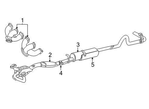 1995 Ford E-350 Econoline Exhaust System Diagram 3 - Thumbnail