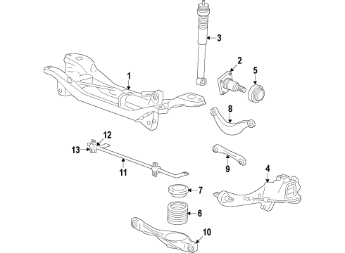 2000 Ford Focus Upper Control Arm - Rear Diagram
