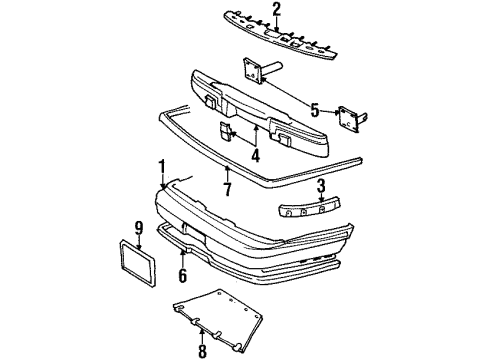 1996 Lincoln Town Car Bumper & Components - Rear Diagram