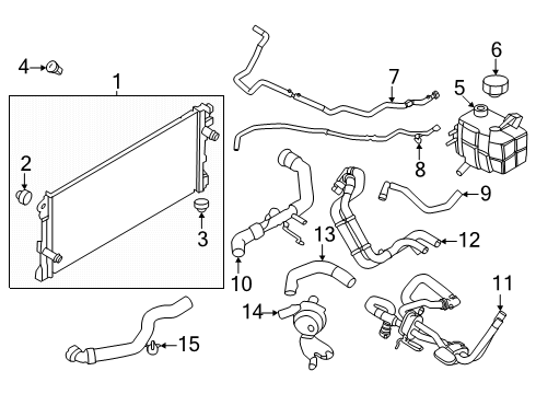 2024 Ford Ranger Radiator & Components Diagram 3 - Thumbnail