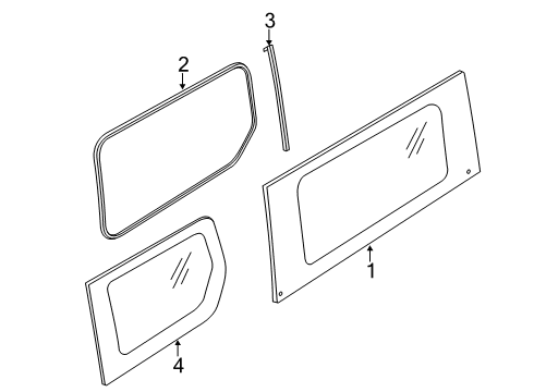 2019 Ford Transit Connect Glass - Side Panel Diagram 5 - Thumbnail