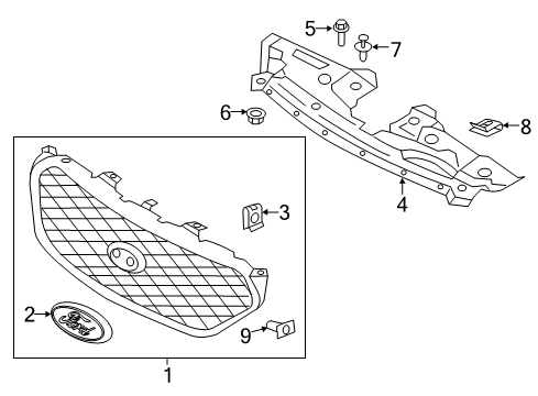 2014 Ford Special Service Police Sedan Grille & Components Diagram