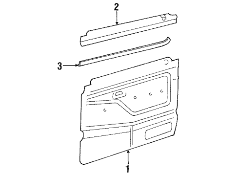 1987 Ford Bronco II Interior Trim - Door Diagram