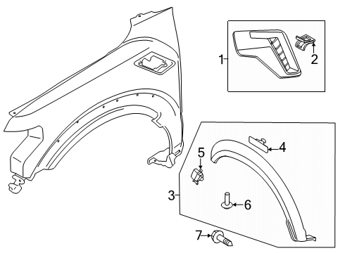 2025 Ford F-150 Exterior Trim - Fender Diagram 2 - Thumbnail
